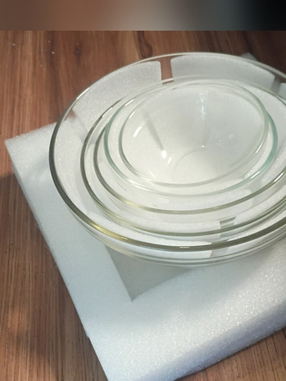 Nwt Set of 6 Clear Glass Nesting Mixing / Prep Bowls